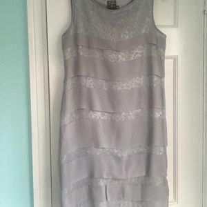 Silver sequin shift dress